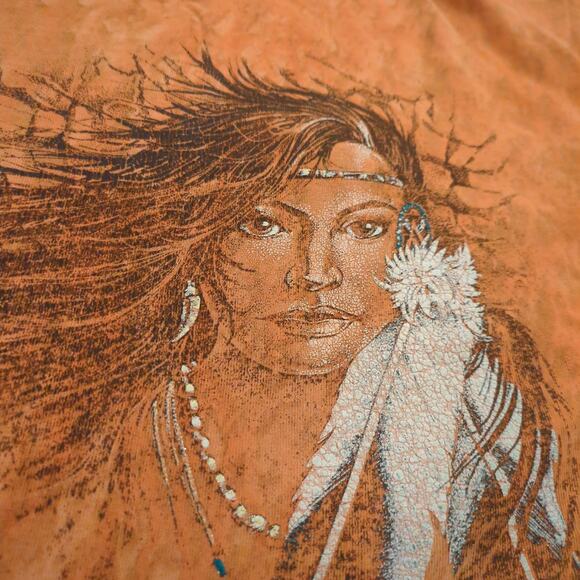 VTG Ragtops Cherokee Native American Adult Large Shirt Feathers Horse Western - Picture 3 of 10